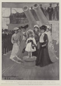 De Marine Review, de Anglo-Japanse Alliantie, gesymboliseerd aan boord van het Japanse Vlaggenschip Asama, 16 augustus